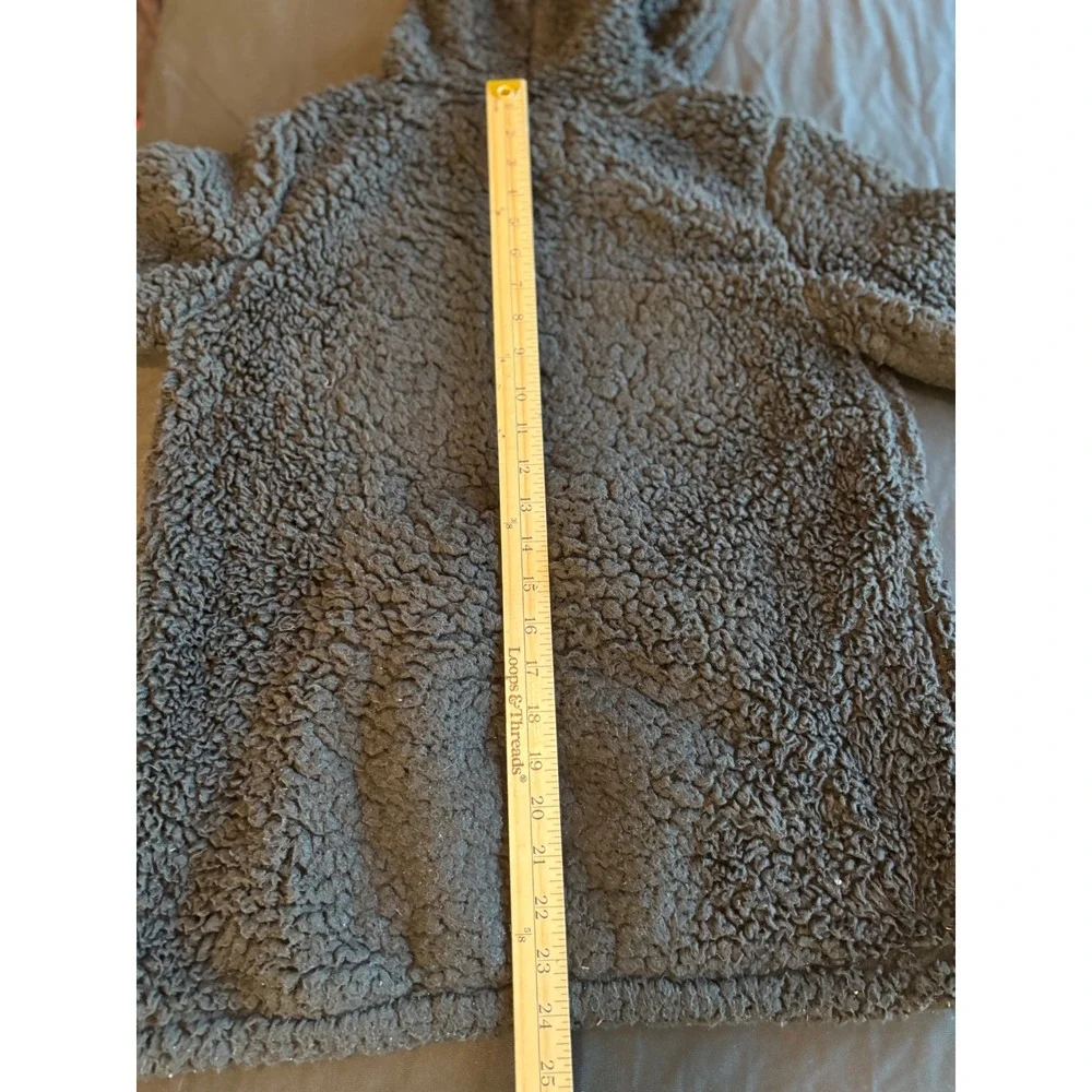 Champion Mens Sherpa Fleece Hoodie Black Pullover Fuzzy Sweatshirt Small